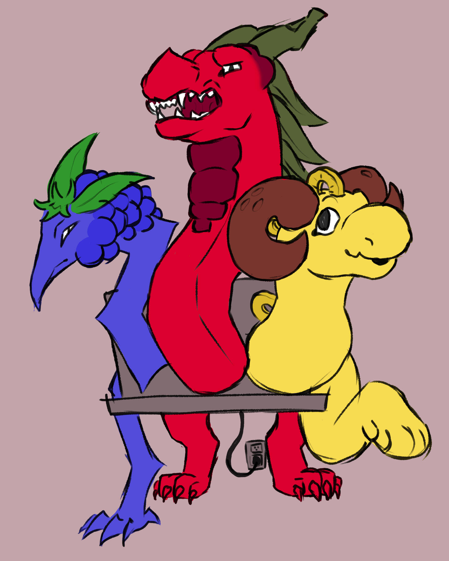Three-Headed Slushie Dragon Concept