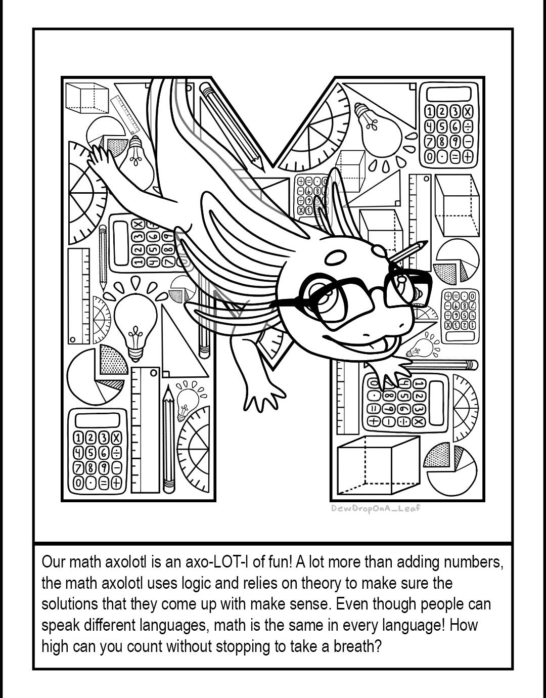 STEAM "M" Coloring Book Page